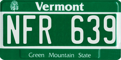 VT license plate NFR639