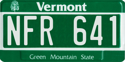 VT license plate NFR641