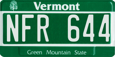 VT license plate NFR644