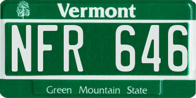 VT license plate NFR646