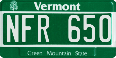 VT license plate NFR650