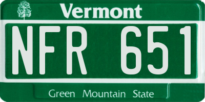 VT license plate NFR651
