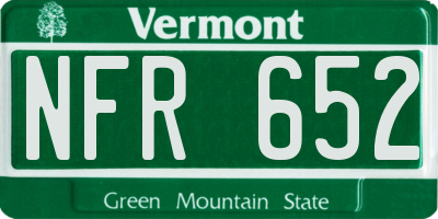 VT license plate NFR652