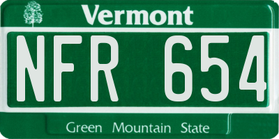 VT license plate NFR654