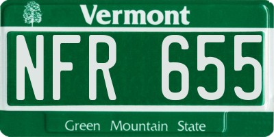 VT license plate NFR655