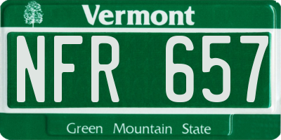 VT license plate NFR657