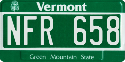VT license plate NFR658