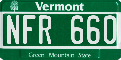 VT license plate NFR660