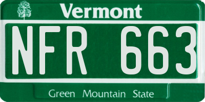 VT license plate NFR663
