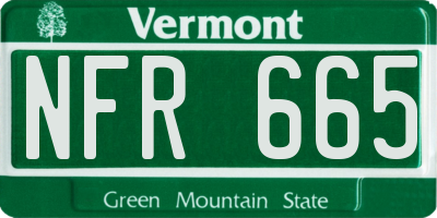 VT license plate NFR665