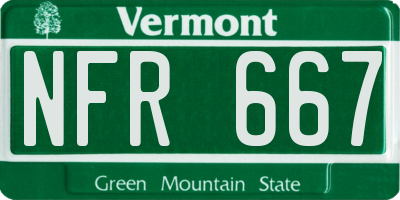 VT license plate NFR667