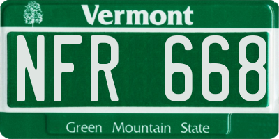 VT license plate NFR668
