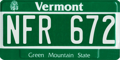 VT license plate NFR672