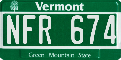 VT license plate NFR674