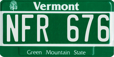 VT license plate NFR676