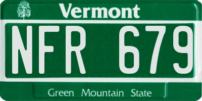 VT license plate NFR679