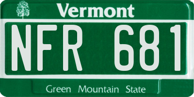 VT license plate NFR681