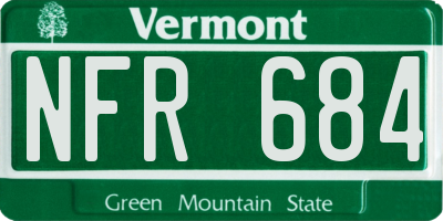 VT license plate NFR684