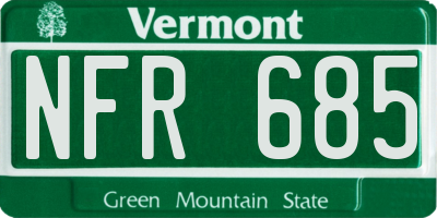 VT license plate NFR685