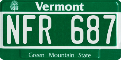 VT license plate NFR687