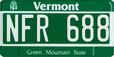 VT license plate NFR688