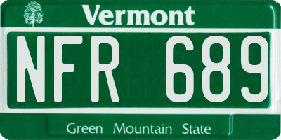 VT license plate NFR689