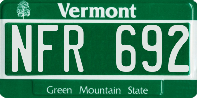 VT license plate NFR692