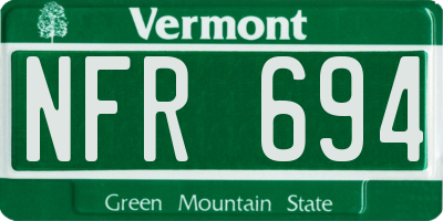 VT license plate NFR694