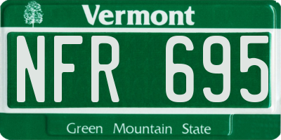 VT license plate NFR695