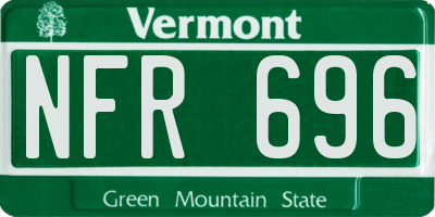 VT license plate NFR696