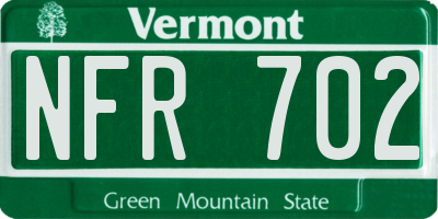 VT license plate NFR702