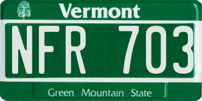 VT license plate NFR703