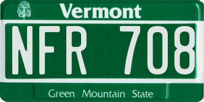VT license plate NFR708