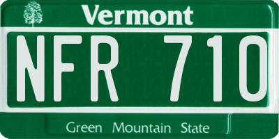 VT license plate NFR710