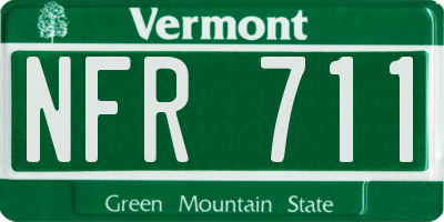 VT license plate NFR711