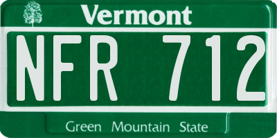 VT license plate NFR712