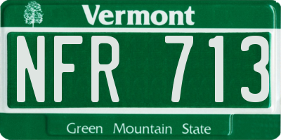 VT license plate NFR713