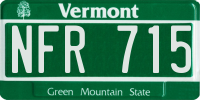 VT license plate NFR715