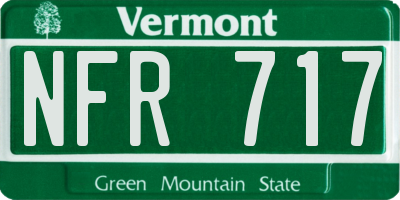 VT license plate NFR717