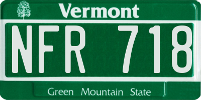 VT license plate NFR718