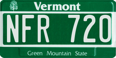 VT license plate NFR720