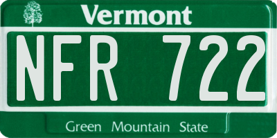 VT license plate NFR722