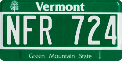 VT license plate NFR724