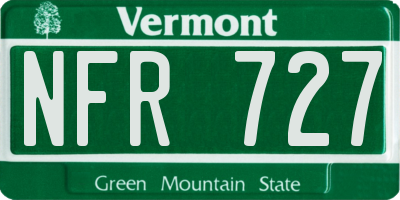 VT license plate NFR727