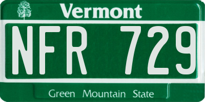 VT license plate NFR729