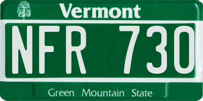VT license plate NFR730