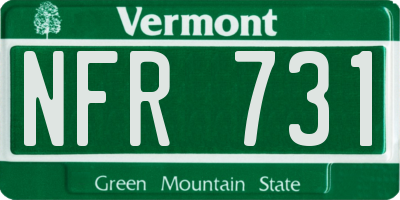 VT license plate NFR731