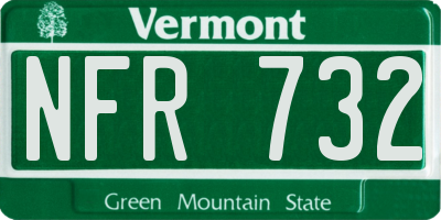 VT license plate NFR732