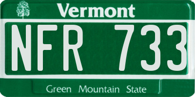 VT license plate NFR733