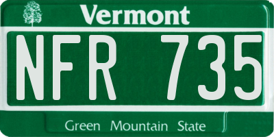 VT license plate NFR735